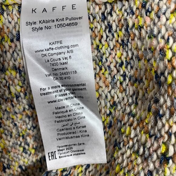 V-neck sweater size medium multi colored KAFFE - Picture 12 of 15